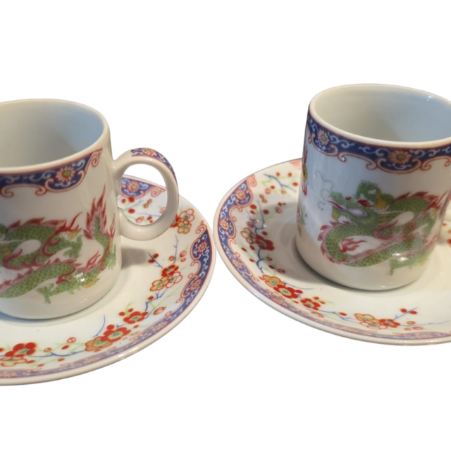 Xícaras de porcelana oriental, bela arte